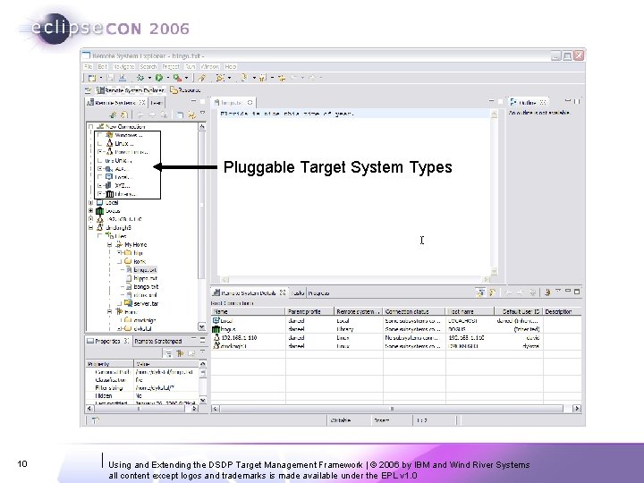 Pluggable Target System Types 10 Using and Extending the DSDP Target Management Framework | Pluggable Target System Types 10 Using and Extending the DSDP Target Management Framework |
