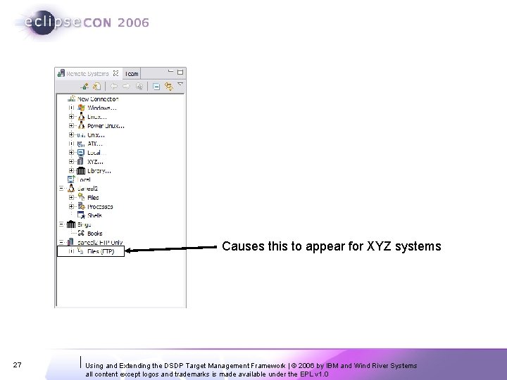 Causes this to appear for XYZ systems 27 Using and Extending the DSDP Target Causes this to appear for XYZ systems 27 Using and Extending the DSDP Target
