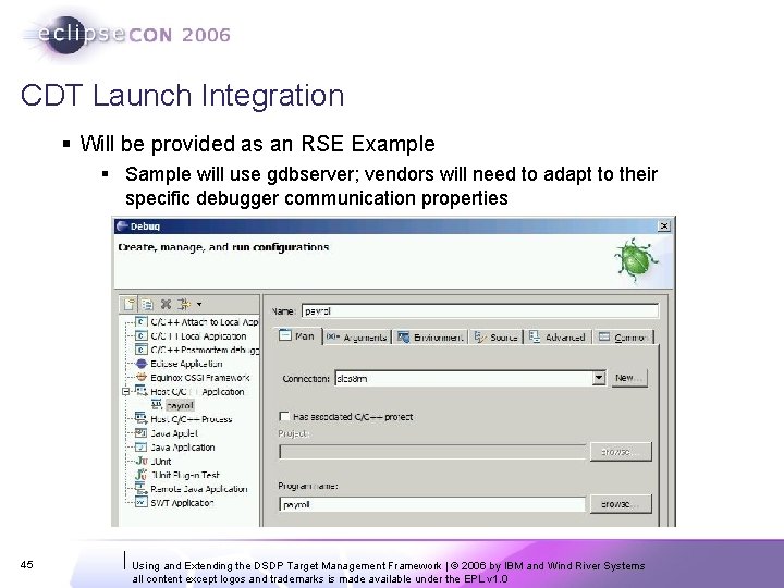 CDT Launch Integration § Will be provided as an RSE Example § Sample will CDT Launch Integration § Will be provided as an RSE Example § Sample will