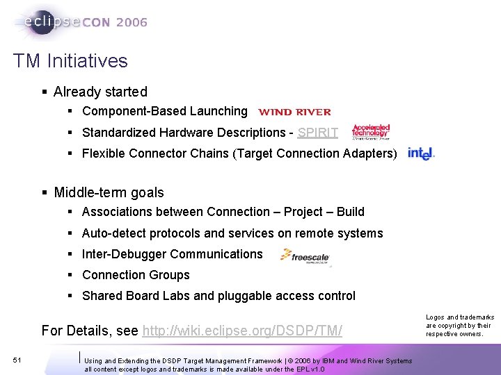 TM Initiatives § Already started § Component-Based Launching § Standardized Hardware Descriptions - SPIRIT TM Initiatives § Already started § Component-Based Launching § Standardized Hardware Descriptions - SPIRIT