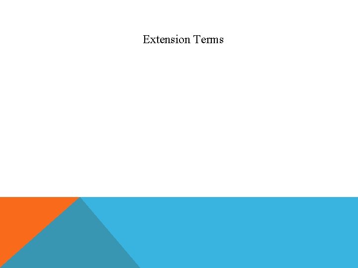 Extension Terms 