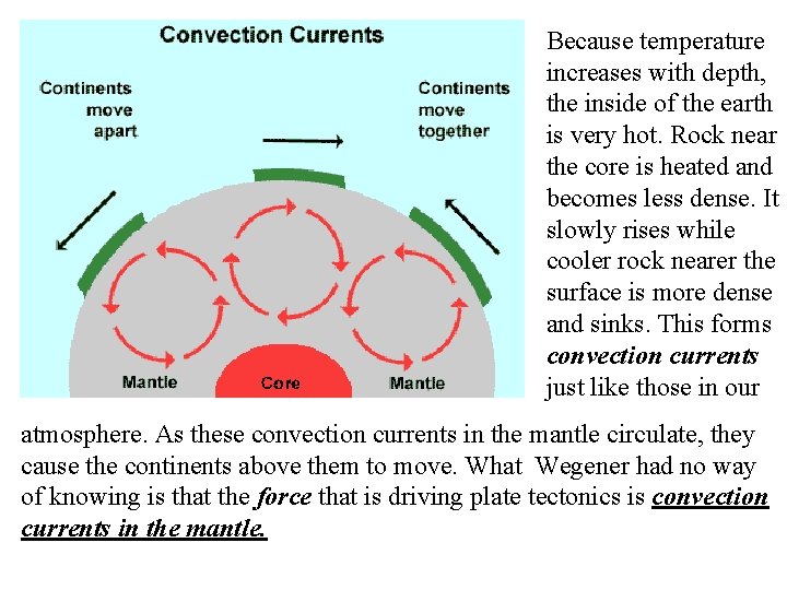 Because temperature increases with depth, the inside of the earth is very hot. Rock