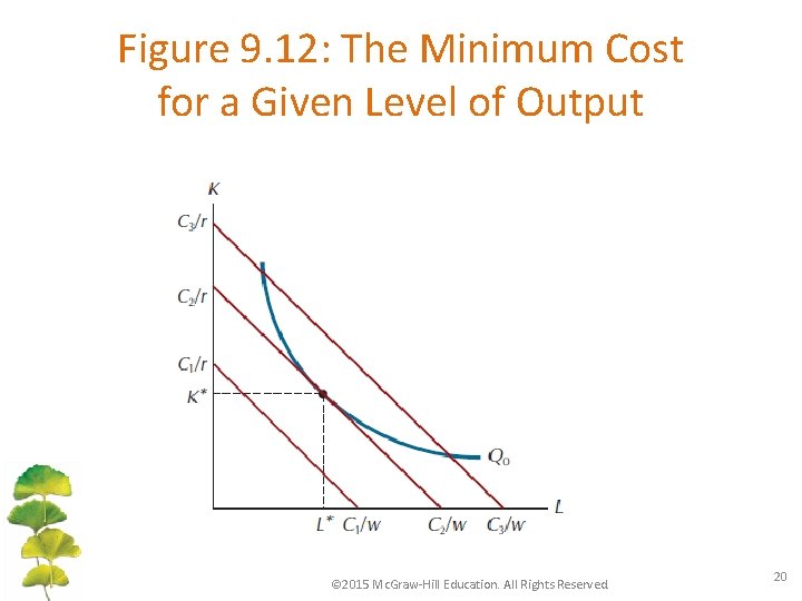 Figure 9. 12: The Minimum Cost for a Given Level of Output © 2015