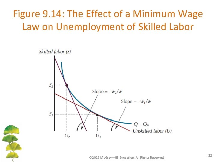 Figure 9. 14: The Effect of a Minimum Wage Law on Unemployment of Skilled