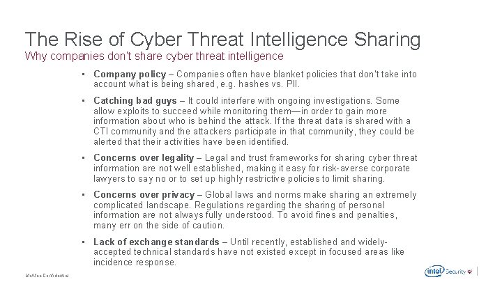 The Rise of Cyber Threat Intelligence Sharing Why companies don’t share cyber threat intelligence