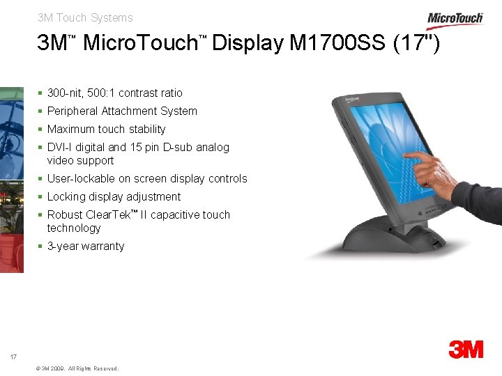 3 M Touch Systems 3 M Micro. Touch Display M 1700 SS (17") ™