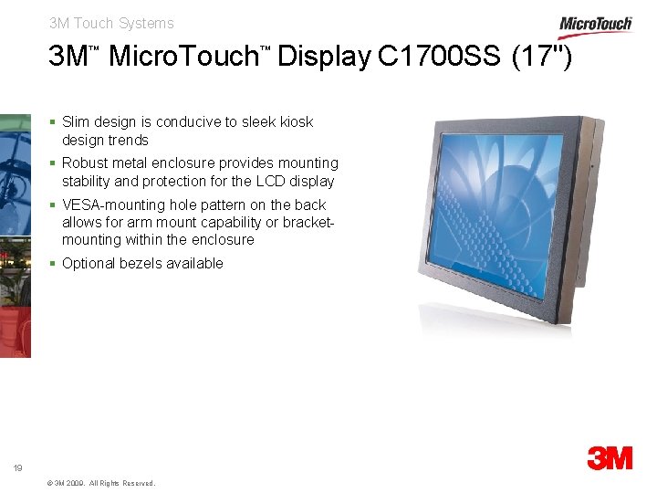 3 M Touch Systems 3 M Micro. Touch Display C 1700 SS (17") ™