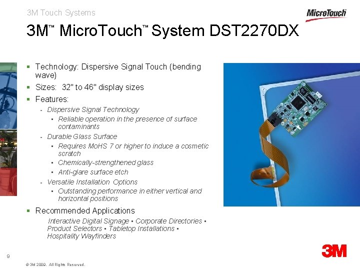 3 M Touch Systems 3 M Micro. Touch System DST 2270 DX ™ ™