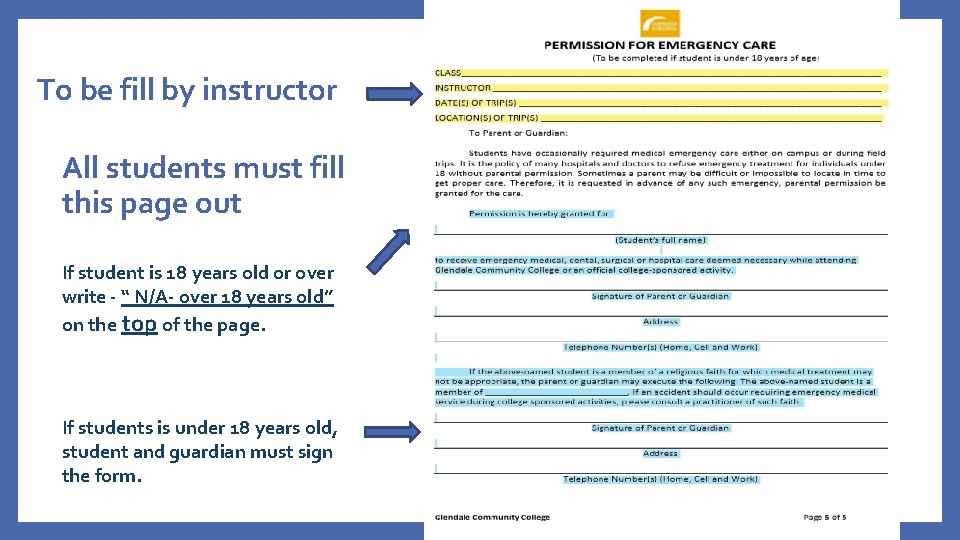 To be fill by instructor All students must fill this page out If student