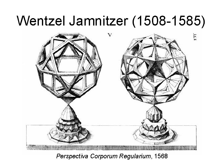 Wentzel Jamnitzer (1508 -1585) Perspectiva Corporum Regularium, 1568 