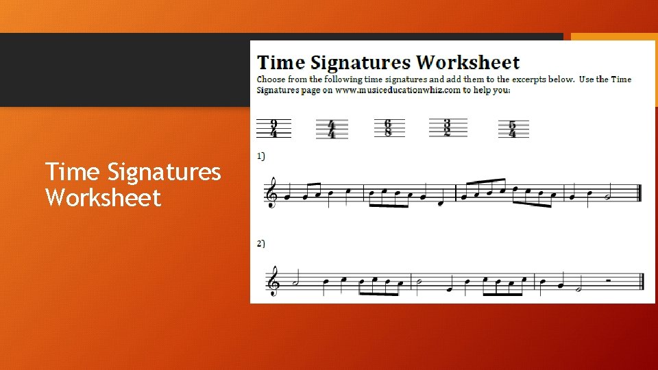 Time Signatures Worksheet 