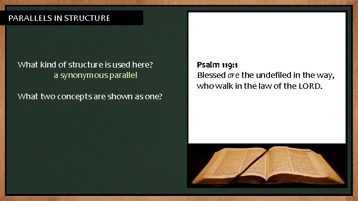 PATTERNS IN PARALLELS INSTRUCTURE What kind of structure is used here? a synonymous parallel PATTERNS IN PARALLELS INSTRUCTURE What kind of structure is used here? a synonymous parallel
