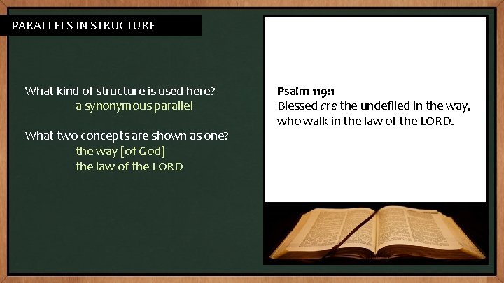 PATTERNS IN PARALLELS INSTRUCTURE What kind of structure is used here? a synonymous parallel PATTERNS IN PARALLELS INSTRUCTURE What kind of structure is used here? a synonymous parallel