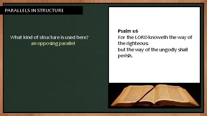PATTERNS IN PARALLELS INSTRUCTURE What kind of structure is used here? an opposing parallel PATTERNS IN PARALLELS INSTRUCTURE What kind of structure is used here? an opposing parallel
