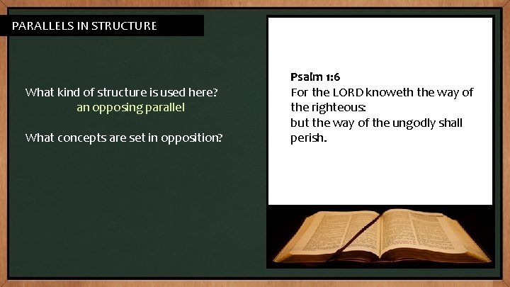 PATTERNS IN PARALLELS INSTRUCTURE What kind of structure is used here? an opposing parallel PATTERNS IN PARALLELS INSTRUCTURE What kind of structure is used here? an opposing parallel