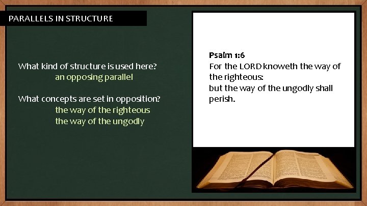 PATTERNS IN PARALLELS INSTRUCTURE What kind of structure is used here? an opposing parallel PATTERNS IN PARALLELS INSTRUCTURE What kind of structure is used here? an opposing parallel