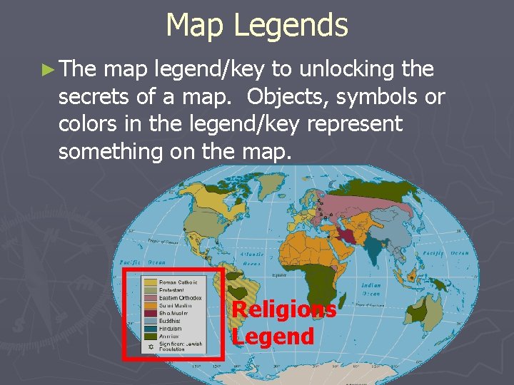 Map Legends ► The map legend/key to unlocking the secrets of a map. Objects, Map Legends ► The map legend/key to unlocking the secrets of a map. Objects,