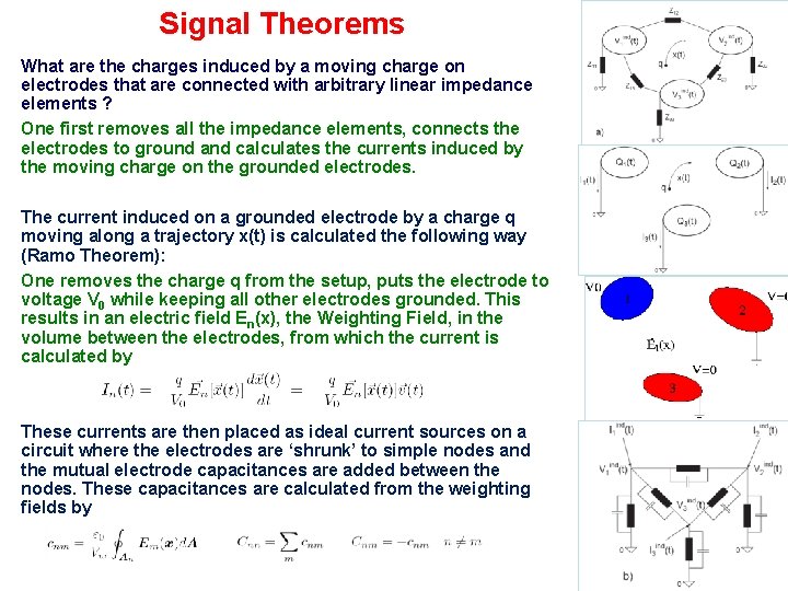 Signal Theorems What are the charges induced by a moving charge on electrodes that