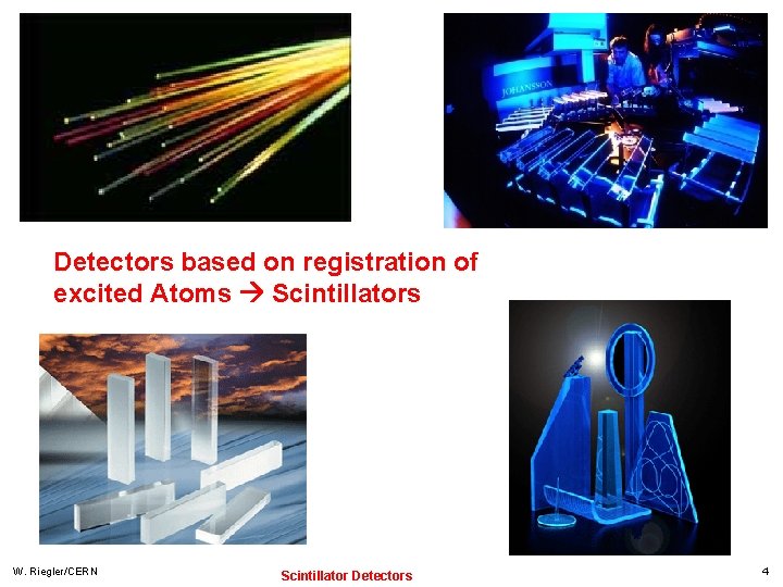 Detectors based on registration of excited Atoms Scintillators W. Riegler/CERN Scintillator Detectors 4 