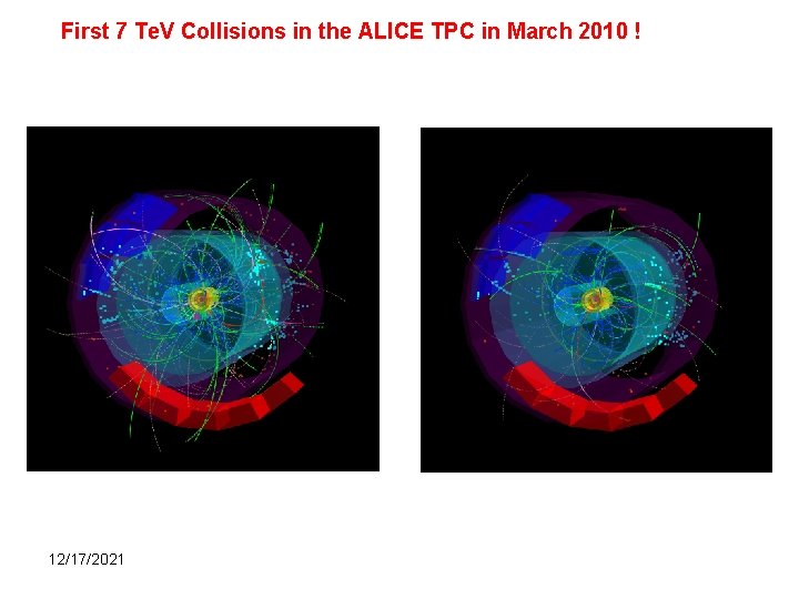 First 7 Te. V Collisions in the ALICE TPC in March 2010 ! 12/17/2021