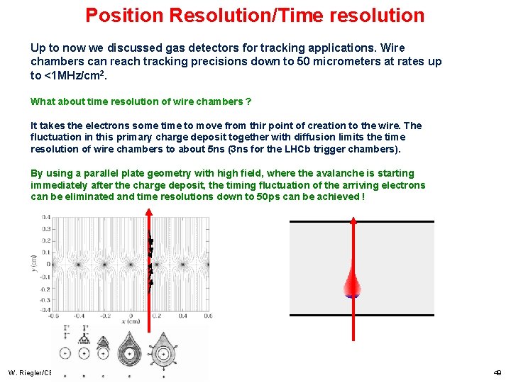 Position Resolution/Time resolution Up to now we discussed gas detectors for tracking applications. Wire