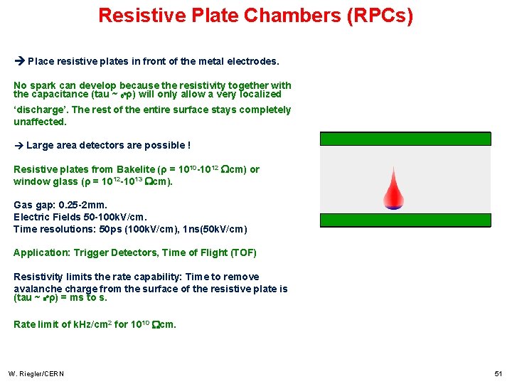 Resistive Plate Chambers (RPCs) Place resistive plates in front of the metal electrodes. No