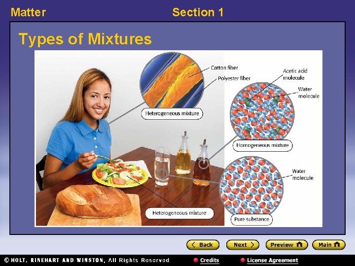 Matter Types of Mixtures Section 1 