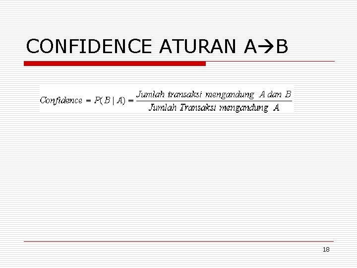 CONFIDENCE ATURAN A B 18 