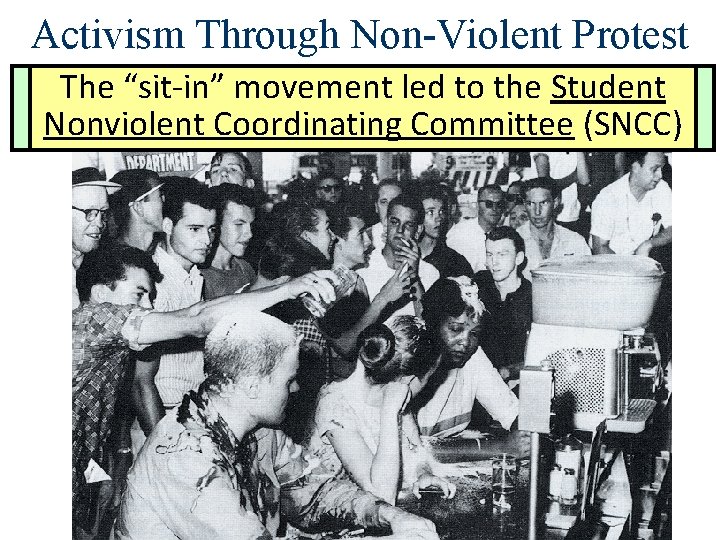 Activism Through Non-Violent Protest The 1960, “sit-in” students movement from NCnon-violent led A&T to