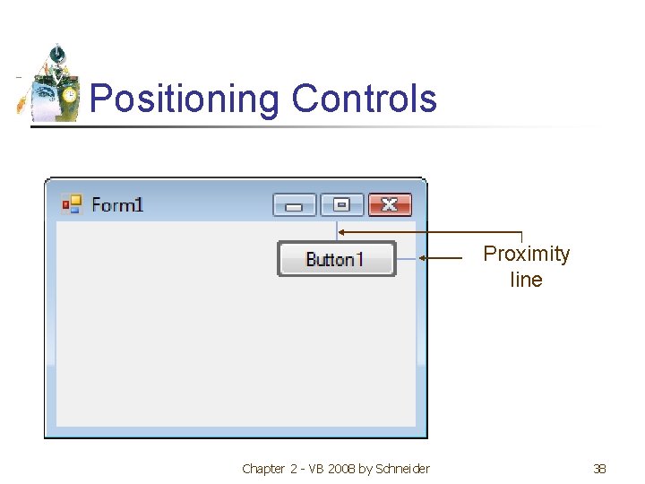 Positioning Controls Proximity line Chapter 2 - VB 2008 by Schneider 38 