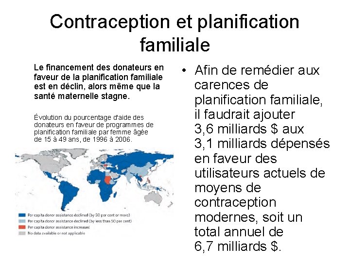 Contraception et planification familiale Le financement des donateurs en faveur de la planification familiale