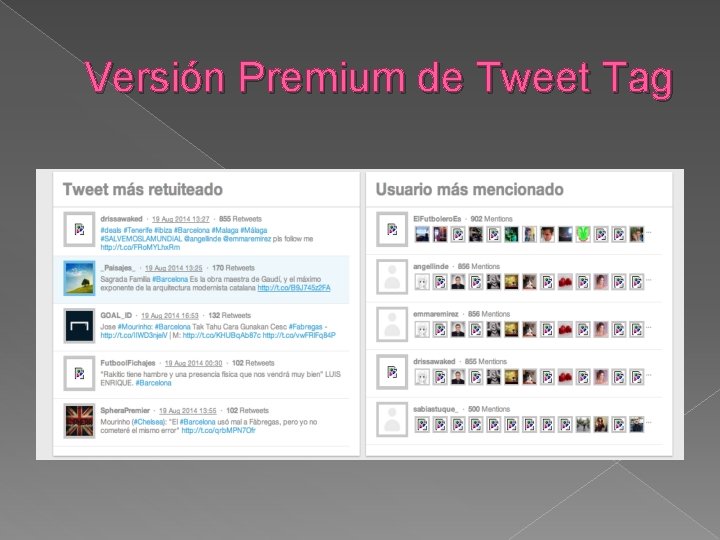 Versión Premium de Tweet Tag 