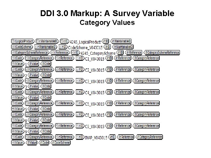 DDI 3. 0 Markup: A Survey Variable Category Values 