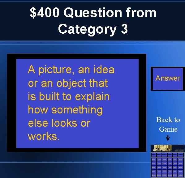 $400 Question from Category 3 A picture, an idea or an object that is