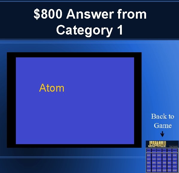 $800 Answer from Category 1 Atom 