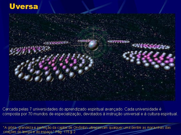 Uversa Cercada pelas 7 universidades do aprendizado espiritual avançado. Cada universidade é composta por