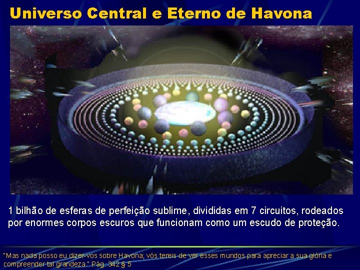 Universo Central e Eterno de Havona 1 bilhão de esferas de perfeição sublime, divididas