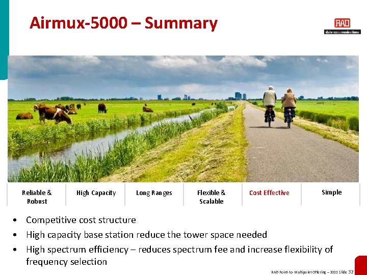 Airmux-5000 – Summary Reliable & Robust High Capacity Long Ranges Flexible & Scalable Cost