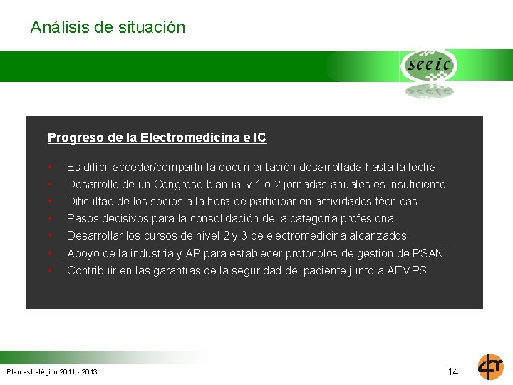 Análisis de situación Progreso de la Electromedicina e IC • • Es difícil acceder/compartir