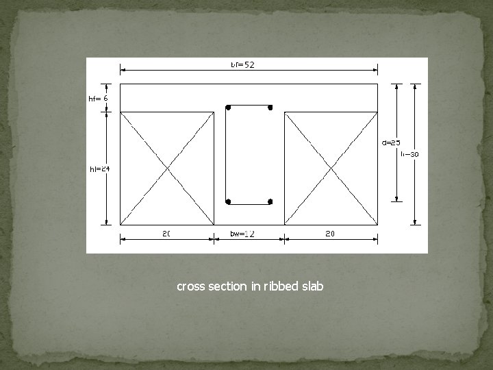 cross section in ribbed slab 