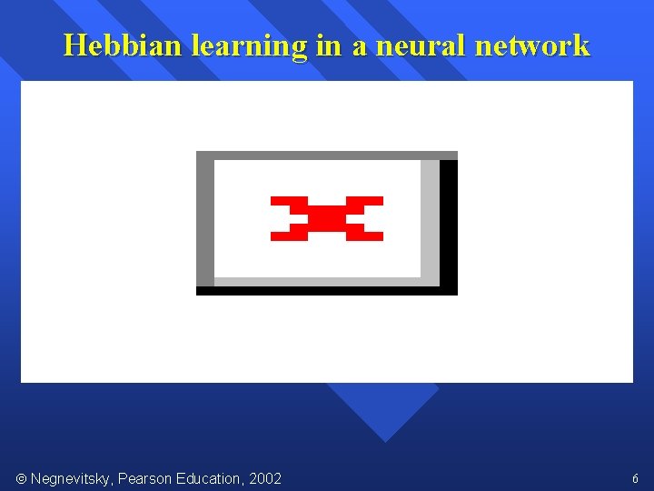 Hebbian learning in a neural network Negnevitsky, Pearson Education, 2002 6 