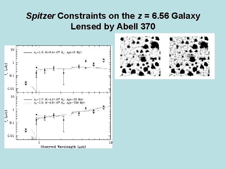 Spitzer Constraints on the z = 6. 56 Galaxy Lensed by Abell 370 