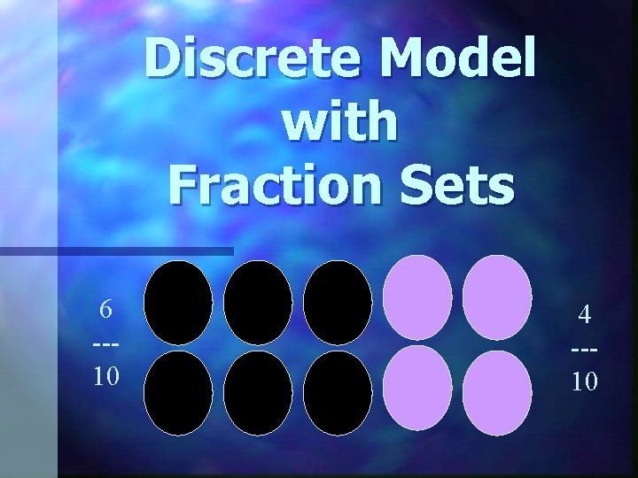 Discrete Model with Fraction Sets 6 --10 4 --10 