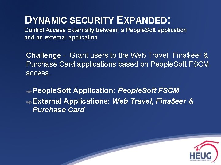 DYNAMIC SECURITY EXPANDED: Control Access Externally between a People. Soft application and an external