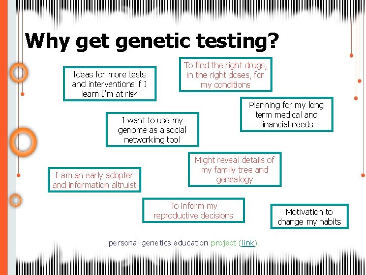 Why get genetic testing? Ideas for more tests and interventions if I learn I’m