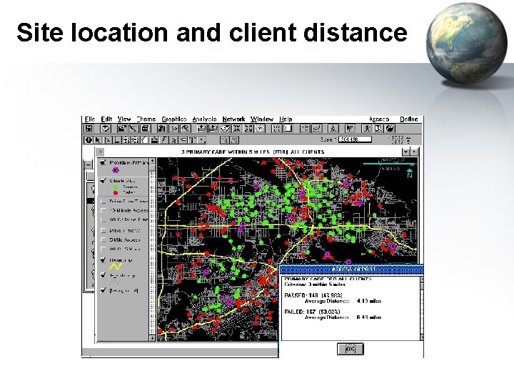 Site location and client distance 