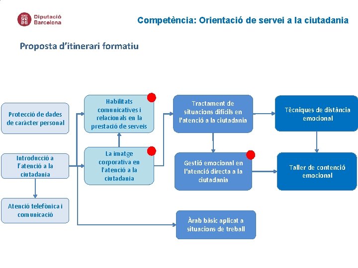 Competència: Orientació de servei a la ciutadania Proposta d’itinerari formatiu Protecció de dades de