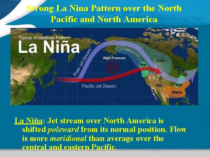 Strong La Nina Pattern over the North Pacific and North America La Niña: Jet Strong La Nina Pattern over the North Pacific and North America La Niña: Jet
