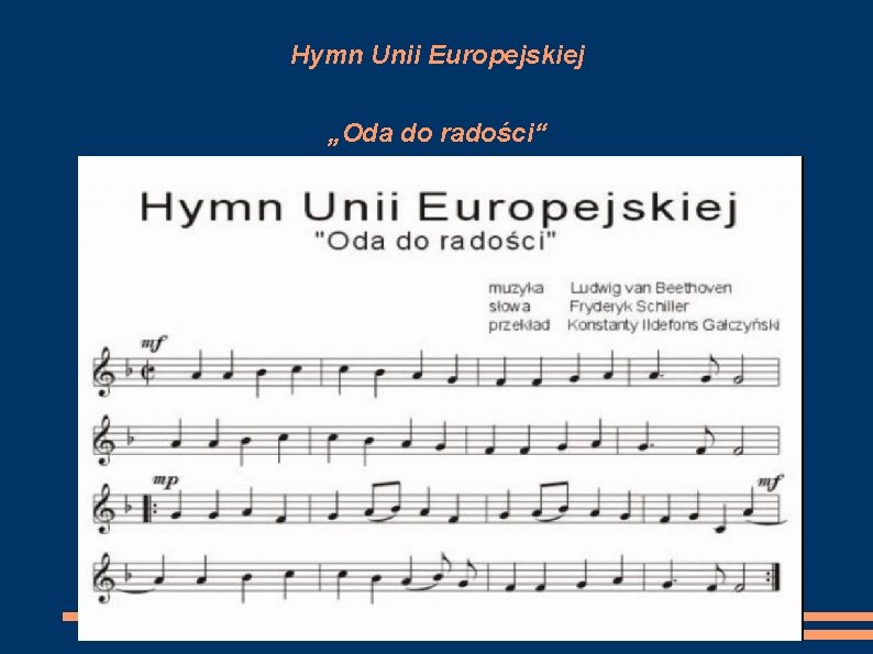 Hymn Unii Europejskiej „Oda do radości“ 