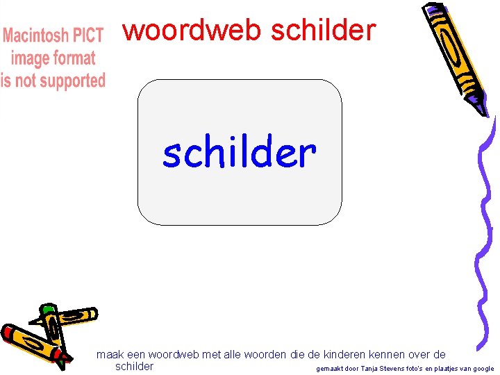 woordweb schilder maak een woordweb met alle woorden die de kinderen kennen over de